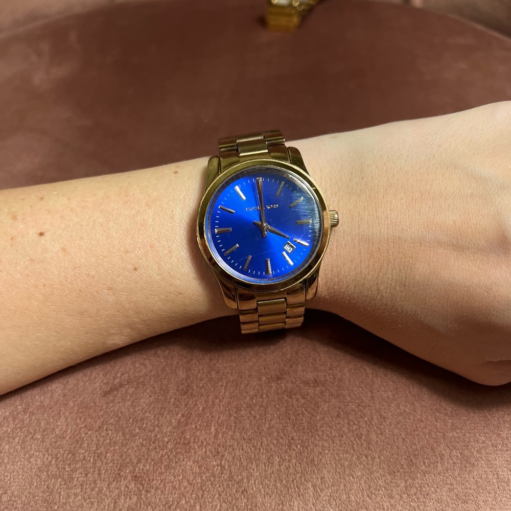 Stunning royal blue and gold Michael Kors watch